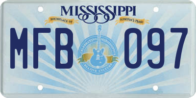 MS license plate MFB097