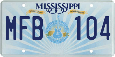 MS license plate MFB104