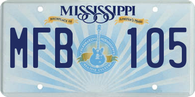 MS license plate MFB105