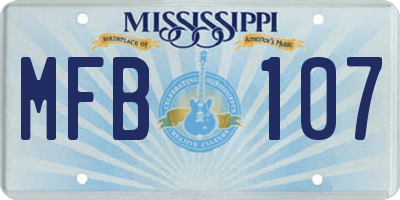 MS license plate MFB107