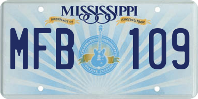 MS license plate MFB109
