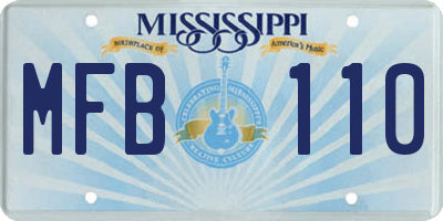 MS license plate MFB110