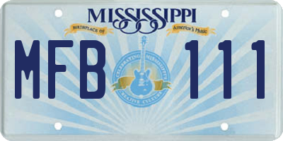 MS license plate MFB111