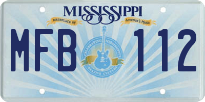 MS license plate MFB112
