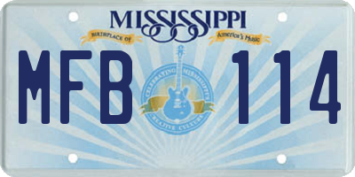 MS license plate MFB114