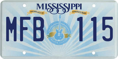 MS license plate MFB115