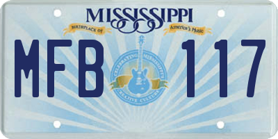 MS license plate MFB117