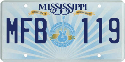 MS license plate MFB119