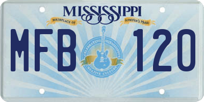 MS license plate MFB120