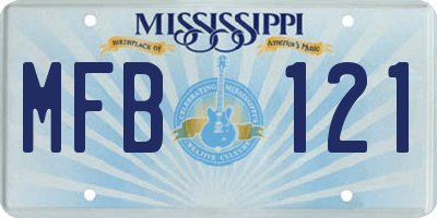 MS license plate MFB121