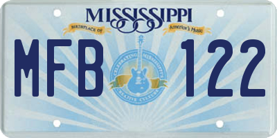MS license plate MFB122
