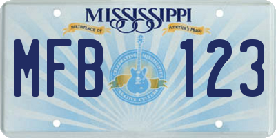 MS license plate MFB123