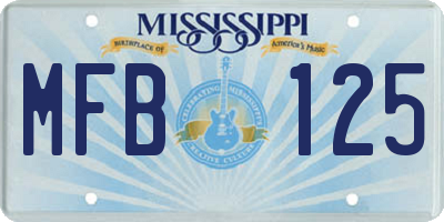 MS license plate MFB125
