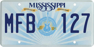 MS license plate MFB127