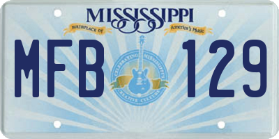 MS license plate MFB129