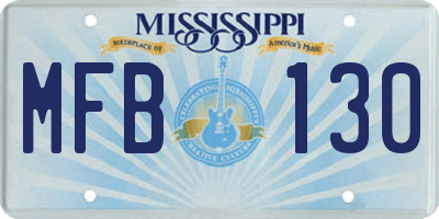 MS license plate MFB130