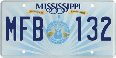 MS license plate MFB132