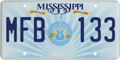 MS license plate MFB133