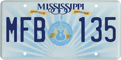 MS license plate MFB135