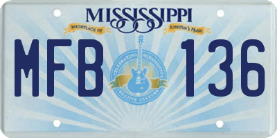 MS license plate MFB136