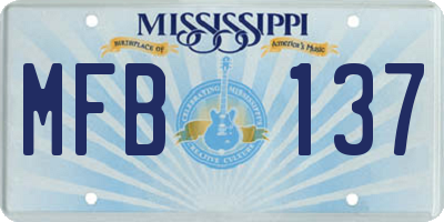 MS license plate MFB137