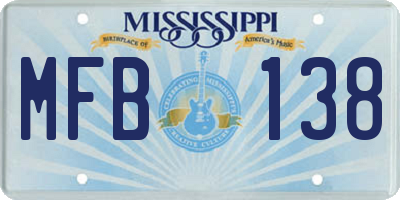 MS license plate MFB138