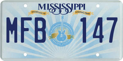 MS license plate MFB147