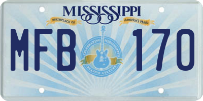 MS license plate MFB170