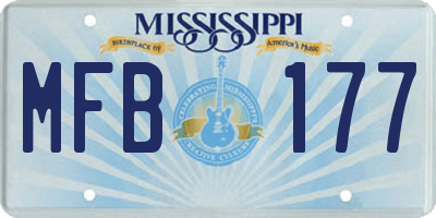 MS license plate MFB177