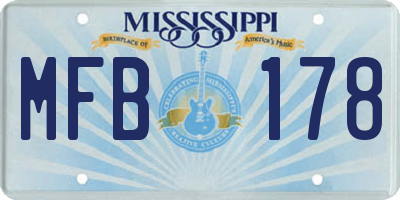 MS license plate MFB178