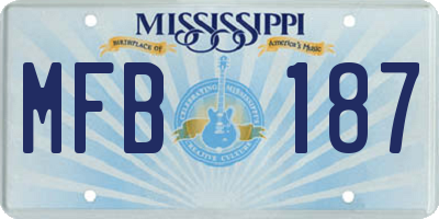 MS license plate MFB187