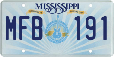MS license plate MFB191