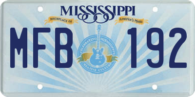 MS license plate MFB192
