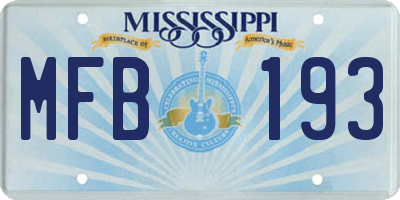 MS license plate MFB193