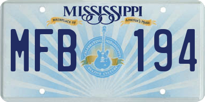 MS license plate MFB194
