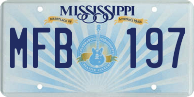 MS license plate MFB197