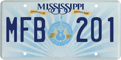 MS license plate MFB201