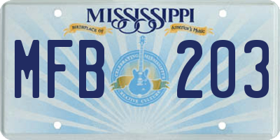 MS license plate MFB203