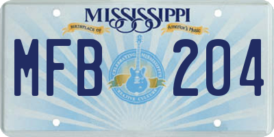 MS license plate MFB204
