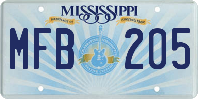 MS license plate MFB205