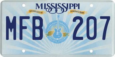 MS license plate MFB207