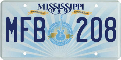 MS license plate MFB208