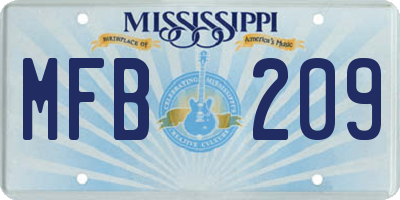 MS license plate MFB209