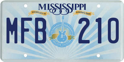 MS license plate MFB210