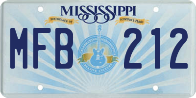 MS license plate MFB212