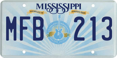 MS license plate MFB213