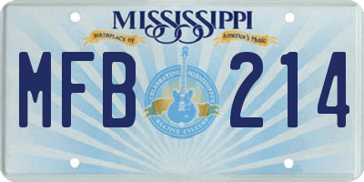 MS license plate MFB214