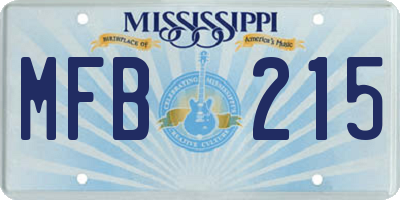 MS license plate MFB215