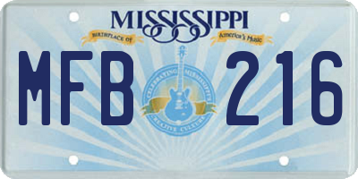 MS license plate MFB216