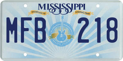 MS license plate MFB218